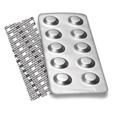 Abbildung von 50 x Phenol Red PoolLab Photometer Testtabletten zur Messung: pH Wert im Schwimmbadwasser Auch für andere Handphotometer geeignet