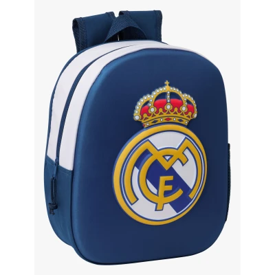 Abbildung von Safta Real Madrid 3D Schulrucksack mit Design, anpassbar an den Wagen, ideal für Kinder verschiedener Altersgruppen, bequem und vielseitig, Qualität Widerstandsfähigkeit, 27 x 10 33 cm