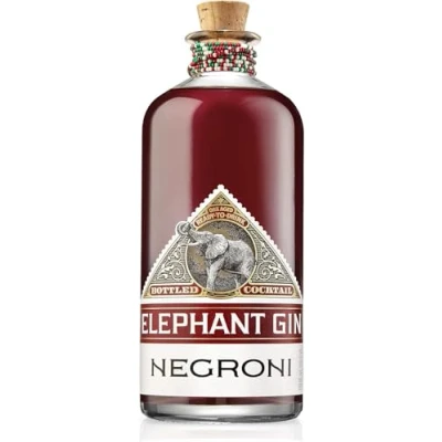 Abbildung von Elephant Gin Negroni servierfertiger und in Eichenfässern gereifter Cocktail mit Maasai Perlenband Ready To Drink 28% Vol., 700ml
