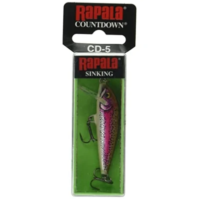 Abbildung von Rapala Unisex Adult Countdown Angelköder Angelzubehör aus Balsaholz Süßwasser Spinnköder Lauftiefe 0.9 1.8m Fischköder 5cm, 5g Hergestellt in Estland Artistic Rainbow Trout, Standard