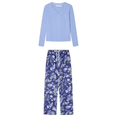 Abbildung von Women&#039;secret Damen Long Pyjama Daily Farmer&#039;s Market Pyjamas, blau, 36