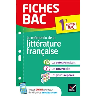 Abbildung von fiches bac Mémento de la littérature française 1re: tout le programme en révision détachables