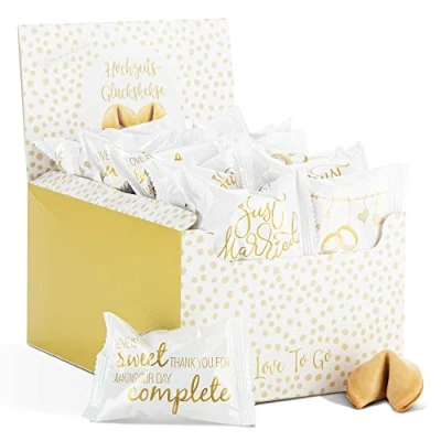 Abbildung von WeddingTree 30 x Glückskekse Hochzeit Made in Germany Einzeln verpackt Geschenkideen für Hochzeitspaar Geschenk und Verlobung Hochzeitsgeschenk Deko Gastgeschenke