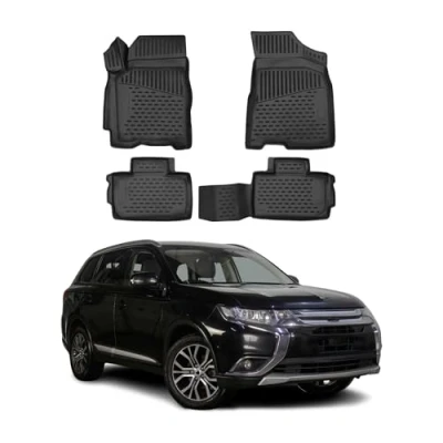 Abbildung von OMAC 4907445 Fußmattensatz Gummi, TPE (thermoplastischer Elastomer) 4 schwarz MITSUBISHI: OUTLANDER 3