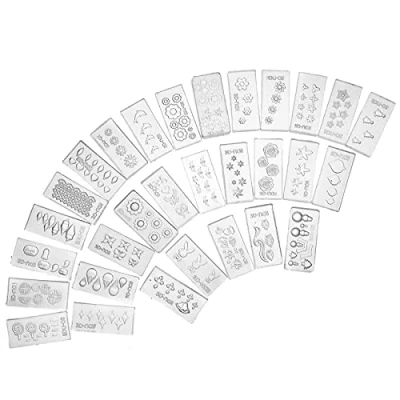 Abbildung von eMagTech 3D Acryl Nagel Kunst Formen, geschnitzte Silikonform für DIY Nageldekoration, 30 Muster Kit