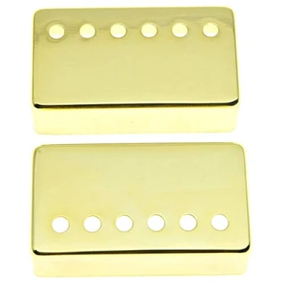 Abbildung von KAISH Humbucker Gitarren Tonabnehmer Abdeckung, Messing, 49,2 mm/52 mm, Stangenabstand, passend für die meisten Gibson Les Paul Gold, 2 Stück