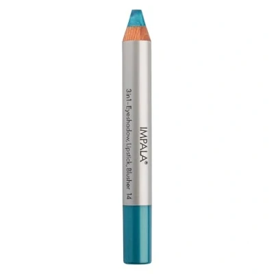 Abbildung von Impala 3 in 1 Jumbo Stift Lidschatten, Lippenstift und Rouge Geschmeidige Textur Lange Lebensdauer Intensive Farben Farbe 14 Türkis