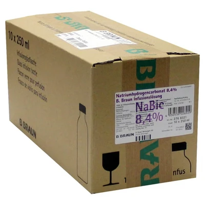 Abbildung von Natriumhydrogencarbonat B.braun 8,4% Gla 10X250 ml
