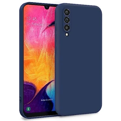 Abbildung von MyGadget Hülle für Samsung Galaxy A50 Zweilagige Handyhülle mit Kameraschutz Cover Innenfutter &amp; Silikon außen Dunkelblau