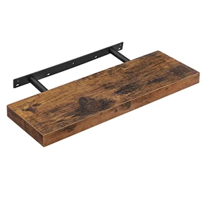Abbildung von VASAGLE Wandregal, Schweberegal, Regalbrett, 20 x 60 3,8 cm, Wandboard für Bilderrahmen, Deko, Regal Wohnzimmer, Arbeitszimmer, Küche, vintagebraun LWS26BX