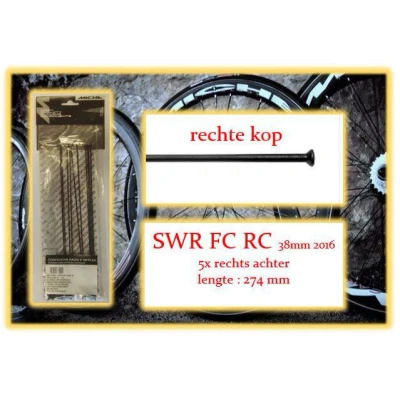 Abbildung von Miche Speiche und Nippel. 5x RA SWR FC RC 38mm Drahtfelge 2016