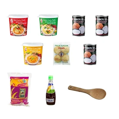 Abbildung von Pamai Pai® 10 teiliges Thai Curry Set Kochset Thaicurry kochen Zutaten Thailändisches
