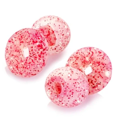 Abbildung von Ohrstöpsel zum Schlafen Weicher, wiederverwendbarer Silikon Gehörschutz, SNR 33 dB Geräuschreduzierung. Mit Tragebox und Aufsätzen in Größen XS/S/M/L. (rose pink glitter, Einheitsgröße)