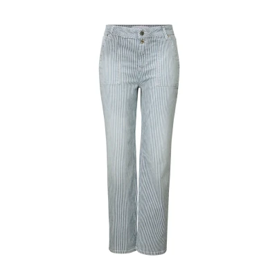 Abbildung von STREET ONE Damen A379427 Gestreifte Jeans, Indigo Stripe Washed, 33W / 28L
