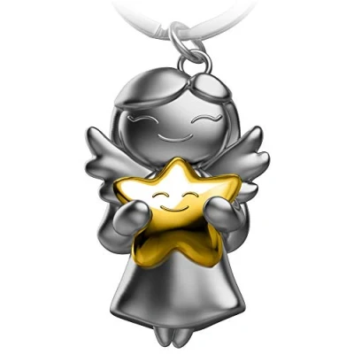 Abbildung von FABACH Schlüsselanhänger Schutzengel &quot;Star&quot; mit Stern Weihnachtsengel Glücksbringer Geschenk