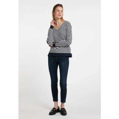 Abbildung von Dreimaster Strickpullover, Damen, Größe: XL/XXL, Marine wollweiss