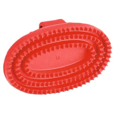 Abbildung von Kerbl Gummistriegel oval Junior Rot