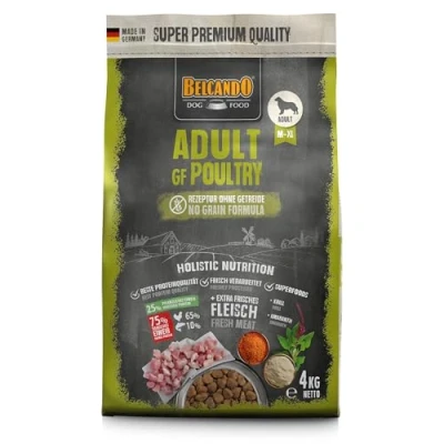 Abbildung von BELCANDO Adult GF Poultry [4 kg] getreidefreies Hundefutter Trockenfutter ohne Getreide mit Geflügel Alleinfuttermittel für ausgewachsene Hunde ab 1 Jahr