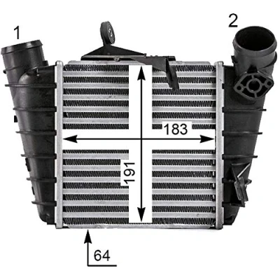 Abbildung von MAHLE ORIGINAL CI 530 000P Ladeluftkühler SEAT: Ibiza 3 Schrägheck, SKODA: Fabia 2 Combi