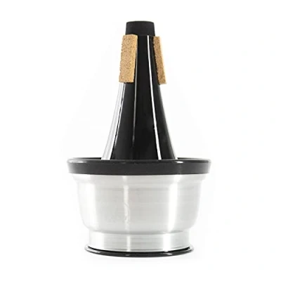 Abbildung von Monzani MZMU 03 Cup Mute Trompetendämpfer für Trompete und Kornett, Verstellbar, Smooth Sound, Abnehmbarer Becher, Kratzschutz, Gute Intonation, Silber Glänzend