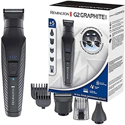 Abbildung von Remington Haar und Bartschneider Graphite Series PG 2000, Multigroomer mit 2 Aufsteckköpfen