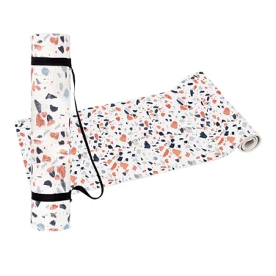 Abbildung von DOIY Rutschfeste Yogamatte Terrazzo Druck Mit Stützkissen Tragegriffe Dicke Pilatesmatte Übungsmatte 60x173x0,6 cm
