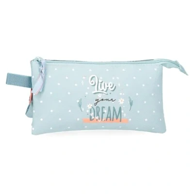 Abbildung von Movom Live Your Dreams Federmäppchen, dreifach, grün, 22 x 12 5 cm, Polyester von Joumma Bags, Dreifaches Federmäppchen