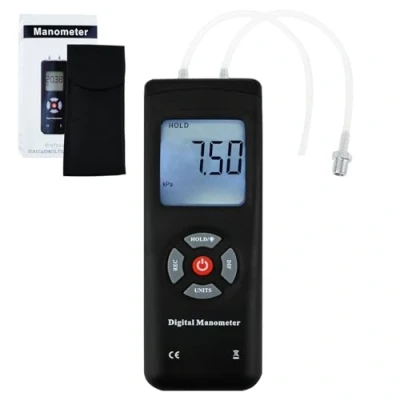 Abbildung von Digital Manometer Luftdruck Messgerät Gasdruckmessgerät mit hoher Genauigkeit 11 Einheiten Speichern oder Halten Hintergrundbeleuchtung