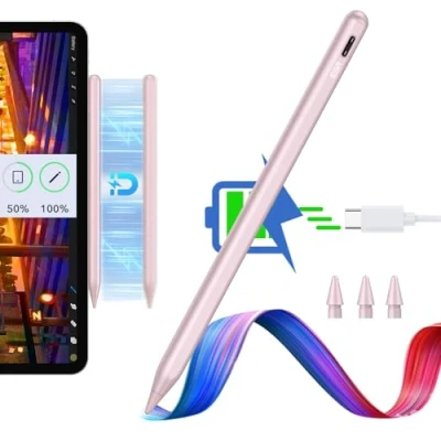 Abbildung von ESR Stylus Pen für iPad, magnetischer iPad Pencil Pro zum kabellosen Laden, Digital mit Neigungsempfindlichkeit und Palm Ablehnung 12.9/11, Air 5/4 Mini 6, Rosa
