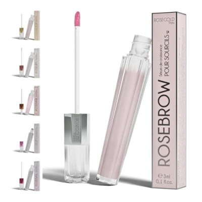 Abbildung von ROSEBROW Natürliches Augenbrauenwachstumsserum von ROSEGOLD, Augenbrauenserum für Wachstum + Fülle Länge Dicke, ohne Hormone, Vegan