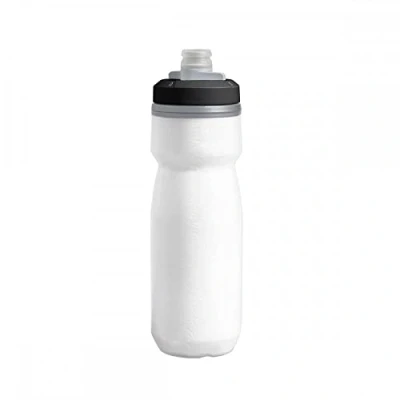 Abbildung von Camelbak Podium Chill Sportwasserflasche, Quetschflasche, zum Laufen, Radfahren, Wandern Weiss/Schwarz