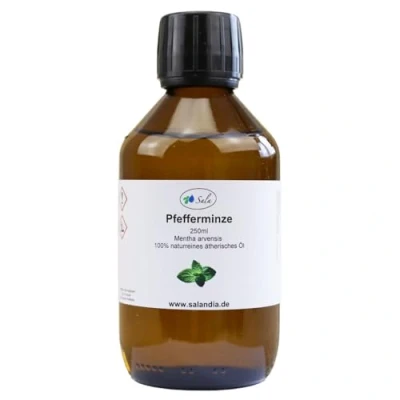 Abbildung von Sala Pfefferminzöl mentha arvensis ätherisches Öl naturrein 250 ml Glasflasche