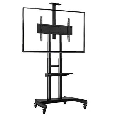 Abbildung von Ergosolid Ständer Standfuss Universal Mobil Wagen Fernsehständer Schwenkbar Standfuß mit Höhenverstellbar Ultra Stabil Halterung Fernsehtisch AVA1800 55 80 Zoll schwarz