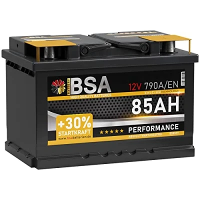 Abbildung von BSA Autobatterie 85Ah 12V 790A/EN +30% mehr Startkraft Starterbatterie Batterie ersetzt 70Ah 72Ah 74Ah 75Ah 77Ah 80Ah