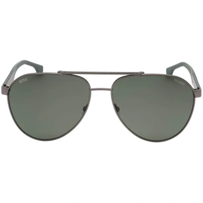 Abbildung von Hugo Boss Graugrüne Polarisierte Linse Matte Ruthenium Sonnenbrille
