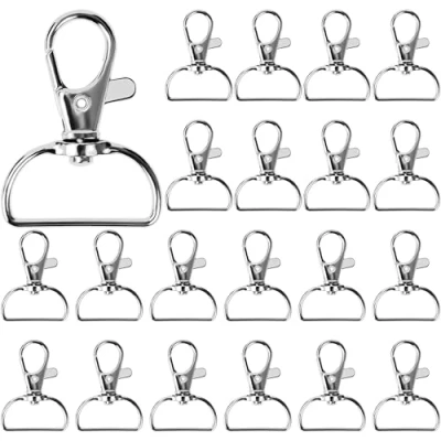 Abbildung von Belle Vous Rundstahlkette Metall Schlüsselanhänger Haken mit D Ring 60er Pack, Metall, (1 St)