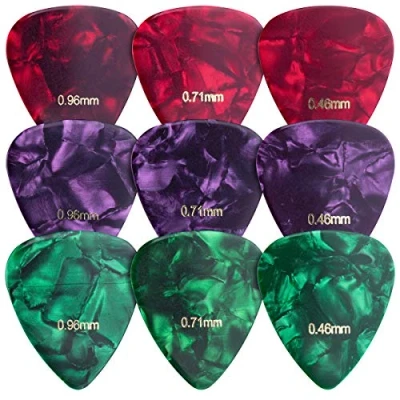 Abbildung von kwmobile Plektrum Set für akustische &amp; E Gitarre 9 Stk. 3 Stärken