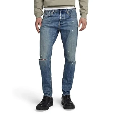 Abbildung von G Star Herren 3301 Slim Jeans, Blau (antique faded oasis ripped 51001 D498 G128), 29W / 30L