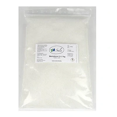 Abbildung von Sala Weinsäure Grieß E 334 Lebensmittelqualität 1 kg 1000 g Beutel