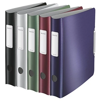 Abbildung von Leitz Aktenordner, A4, elastischer Verschluss, leichter Polyschaum, stilvolle Reihe 6.5 cm sortiert ,5er Pack