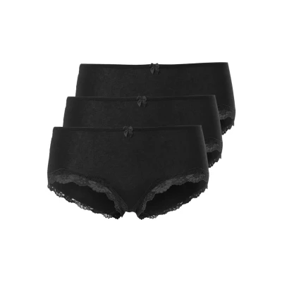 Abbildung von Lascana 3PACK Panties, Damen, Größe: 32/34, Schwarz