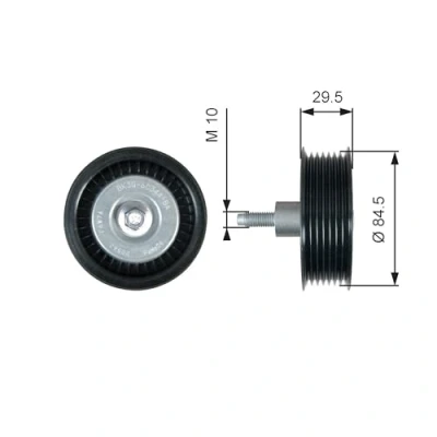 Abbildung von GATES FleetRunner Micro V Kit T36536 Umlenkrolle mit Rillen FORD: Transit Mk6 Kastenwagen, Ranger Mk3, V363 Bus