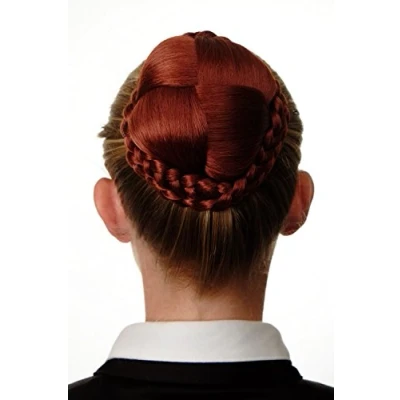 Abbildung von WIG ME UP N796 350 Dutt Haarteil aufwendig geflochten Haarknoten Tracht Steck Kamm Rot Kupferrot