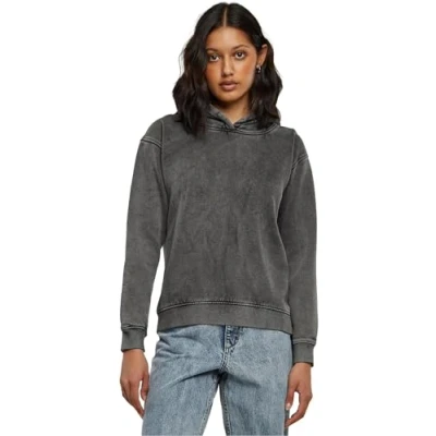 Abbildung von Urban Classics Stone Washed Kapuzenpullover, Damen, Größe: 3XL, Black