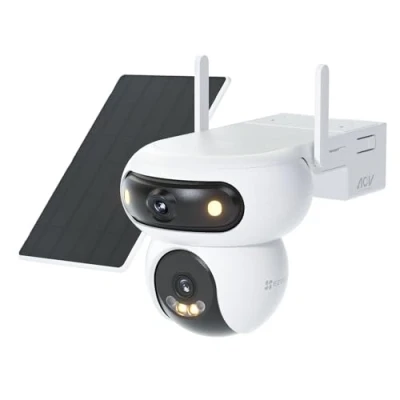 Abbildung von EZVIZ Drahtlose WLAN PTZ Überwachungskamera Outdoor mit 2K+&amp;2K+ Duallens, Kabellose Akkukamera 8W Solarpanel, Always on Modus, Personen /Fahrzeugerkennung, 35M Nachtsicht, HB90 Dual Kit