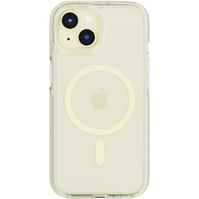 Abbildung von tech21 Evo Crystal für iPhone 15 Kompatibel mit MagSafe Aufprallschutz Hülle Gelb