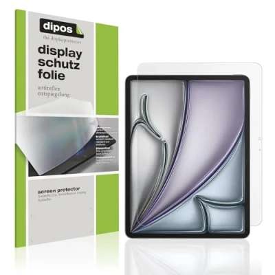Abbildung von dipos I 2X Schutzfolie matt kompatibel mit Apple iPad Air 13 Zoll M2 2024 Folie Displayschutzfolie (A2903 + A2904)