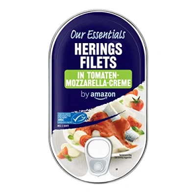 Abbildung von by Amazon MSC Heringsfilets in Tomaten Mozzarella Crème, 200g (1er Pack)