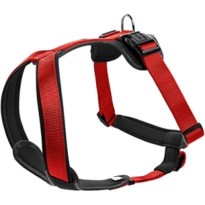 Abbildung von HUNTER Hundegeschirr NEOPREN, Farbe: rot/schwarz, strapazierfähiges Nylon, mit weichem Neopren gepolstert, reflektierendes 3M Scotchlite Reflective Material, pflegeleicht, komfortabel, Größe: XS