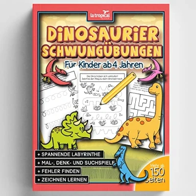 Abbildung von Dinosaurier Schwungübungen ab 4 Jahren: Mein Vorschulblock mit tollen Mal , Denk und Suchspielen, Fehler finden, fesselnden Labyrinthen vielen ... für die Vorschule Grundschule, Band 3)
